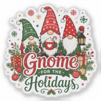 Schattige Kerstkabouters Vakantiedesign Sticker