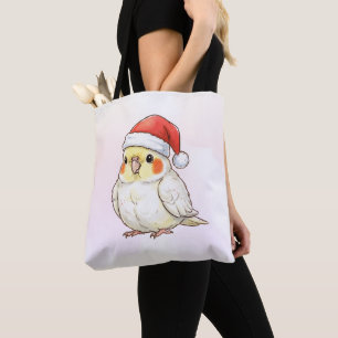 Schattige Kerstkakadoe met Sinterklaas Hoed Tote Bag
