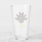 Schattige Kerstkalkoen Glas (Achterkant)