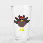 Schattige Kerstkalkoen Glas (Voorkant)