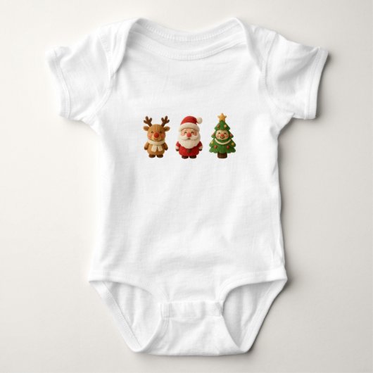 Schattige Kerstkarakters Baby Body – Rendier Romper (Voorkant)
