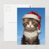 schattige kerstkat briefkaart (Voorkant / Achterkant)