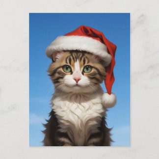 schattige kerstkat briefkaart