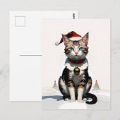 schattige kerstkat briefkaart (Voorkant / Achterkant)