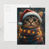 Schattige Kerstkat Briefkaart (Voorkant / Achterkant)
