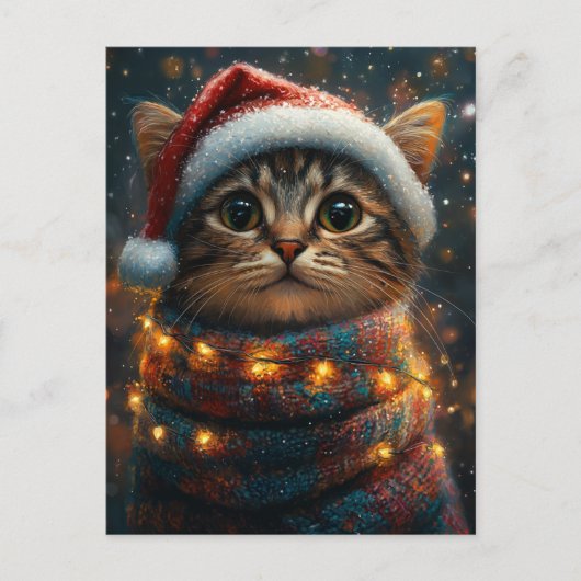 Schattige Kerstkat Briefkaart (Voorkant)