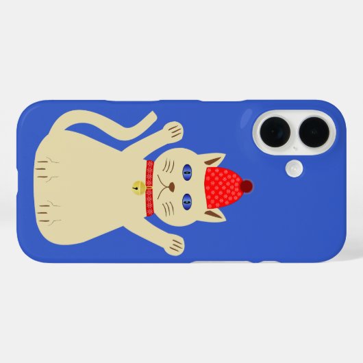 Schattige Kerstkat Case-Mate iPhone Case (Achterkant (horizontaal))