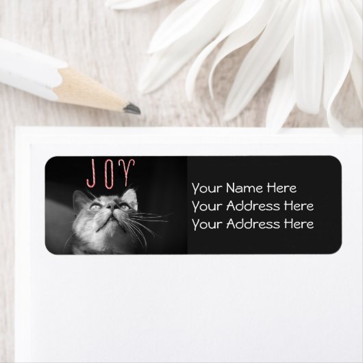 Schattige kerstkat etiket (Insitu)