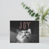 Schattige kerstkat feestdagenkaart (Staand voorkant)