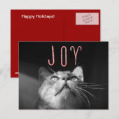 Schattige kerstkat feestdagenkaart (Voorkant / Achterkant)