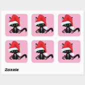 Schattige Kerstkat – Festive Kerstontwerp Vierkante Sticker (Vel)