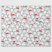 Schattige kerstkat inpakpapier (Vlak)