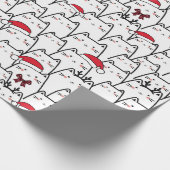 Schattige kerstkat inpakpapier (Hoek)