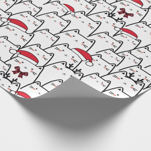 Schattige kerstkat inpakpapier (Hoek)