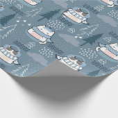 Schattige kerstkat inpakpapier (Hoek)