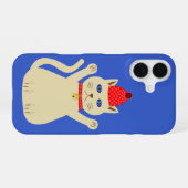 Schattige Kerstkat iPhone 16 Hoesje (Achterkant horizontaal)