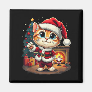 Schattige Kerstkat Kerstman Mooie Xmas Kit Magneet
