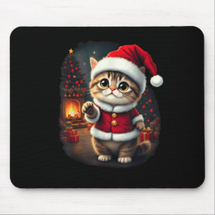 Schattige Kerstkat Kerstman Mooie Xmas Kit Muismat