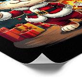 Schattige Kerstkat Kerstman Mooie Xmas Kit Poster (Hoek)