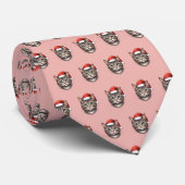Schattige Kerstkat met Kerstmannenhoed Stropdas (Opgerold)