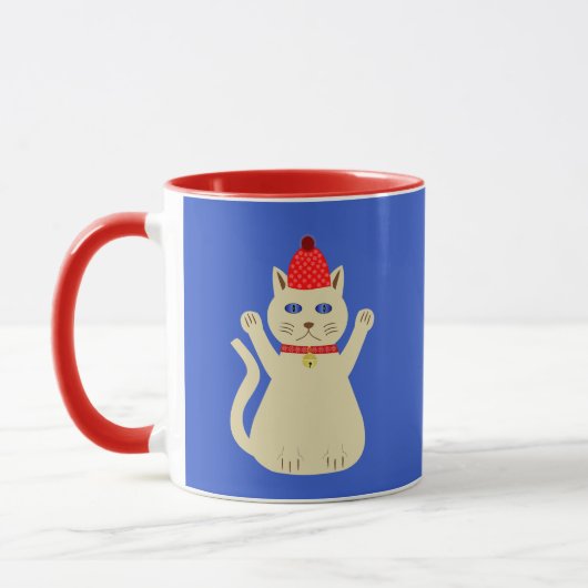 Schattige Kerstkat Mok (Links)