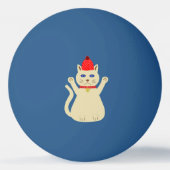 Schattige Kerstkat Pingpongbal (Achterkant)
