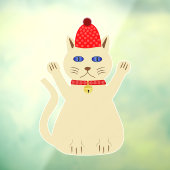 Schattige Kerstkat Raamsticker (Vel 3)