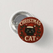 Schattige Kerstkat Ronde Button 3,2 Cm (Voorkant /achterkant)