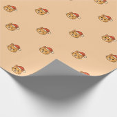 Schattige Kerstkat Sinterklaashoed Cadeaupapier (Hoek)