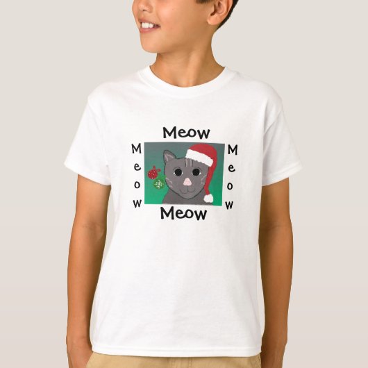 Schattige Kerstkat T-shirt (Voorkant)