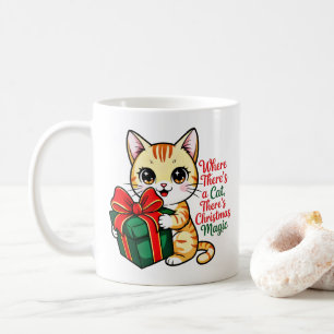 Schattige Kerstkat Vakantie Cadeau voor Kat Liefhe Koffiemok