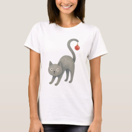 Schattige Kerstkat Vakantie T-shirt