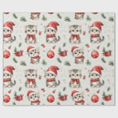 Schattige Kerstkatjes Cadeaupapier (Vlak)