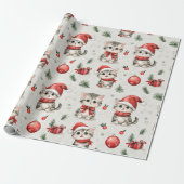 Schattige Kerstkatjes Cadeaupapier (Uitgerold)