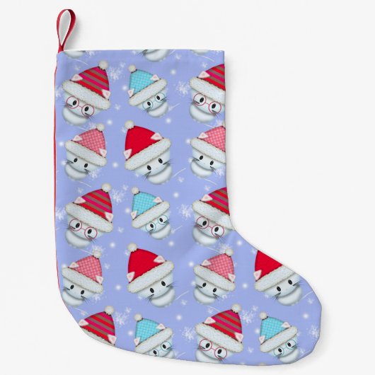 Schattige Kerstkatjes Kleine Kerstsok (Voorkant)
