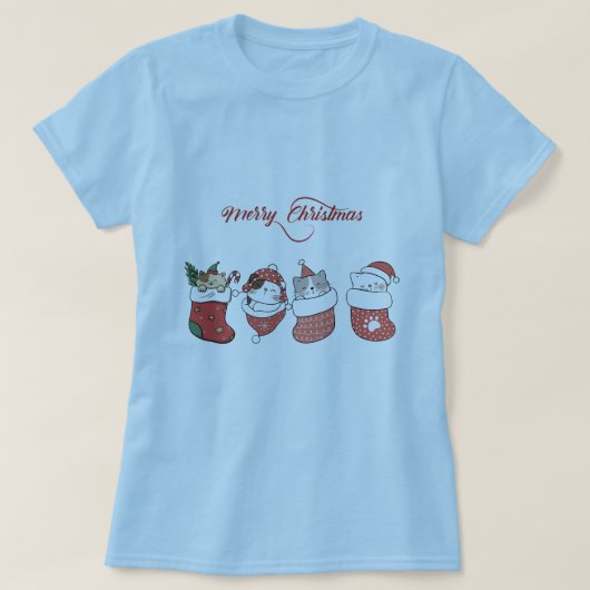 Schattige Kerstkatjes T-shirt (Design voorkant)