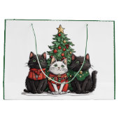 Schattige Kerstkatten Groot Cadeauzakje (Achterkant)
