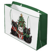 Schattige Kerstkatten Groot Cadeauzakje (Achterkant Gekanteld)