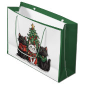 Schattige Kerstkatten Groot Cadeauzakje (Voorkant Gekanteld)