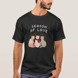 Schattige kerstkatten in de kerstsfeer t-shirt