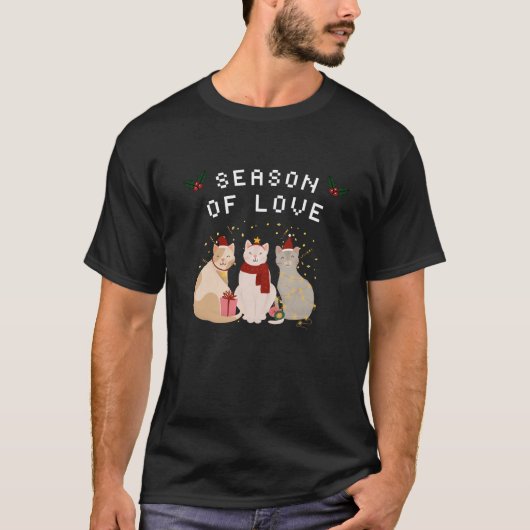 Schattige kerstkatten in de kerstsfeer t-shirt (Voorkant)