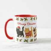 Schattige Kerstkatten Kerstfeest Mok (Links)