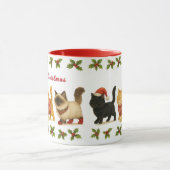 Schattige Kerstkatten Kerstfeest Mok (Midden)