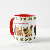 Schattige Kerstkatten Kerstfeest Mok (Voorkant links)