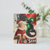 Schattige Kerstkatten Mixed Media Collage Briefkaart (Staand voorkant)