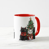 Schattige Kerstkatten Mok (Voorkant rechts)