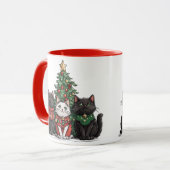 Schattige Kerstkatten Mok (Voorkant links)