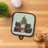 Schattige Kerstkatten Pannenlap (Top down)