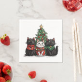 Schattige Kerstkatten Servet (Insitu)