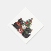 Schattige Kerstkatten Servet (Hoek)